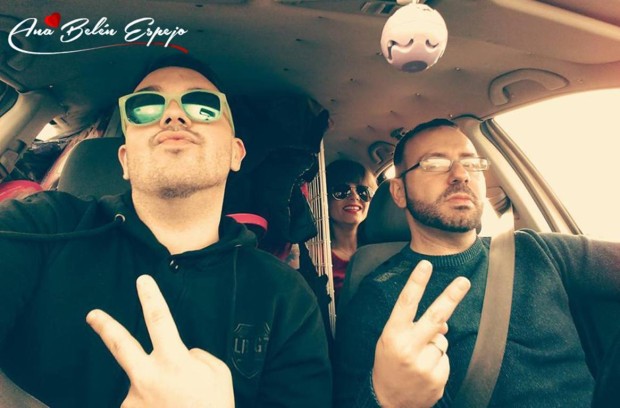 En el coche de camino a Eros Porto 2016