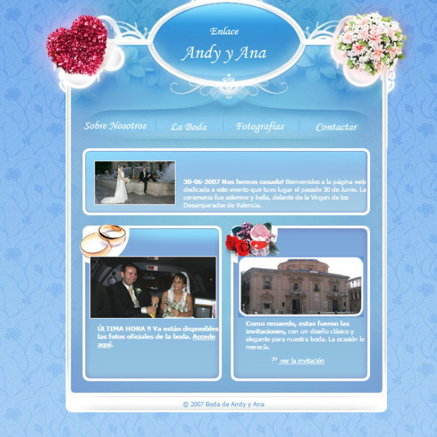La web que hicieron para su boda, Andy y Ana